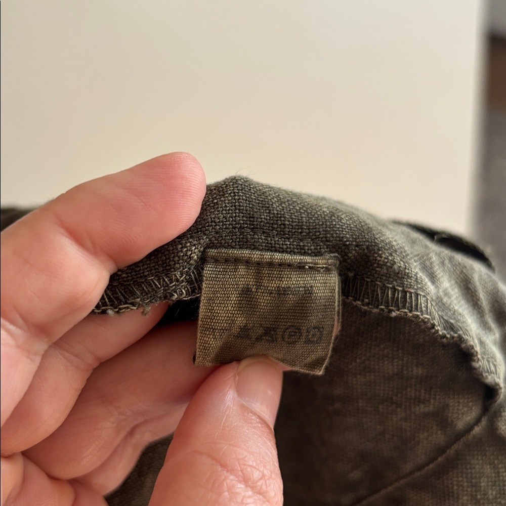Krista Larson • 100% linen olive green acid wash army jacket - Picture 10 of 10